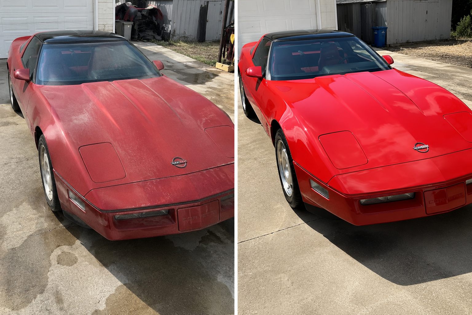 Exterior car detailing before and after in Alpharetta GA